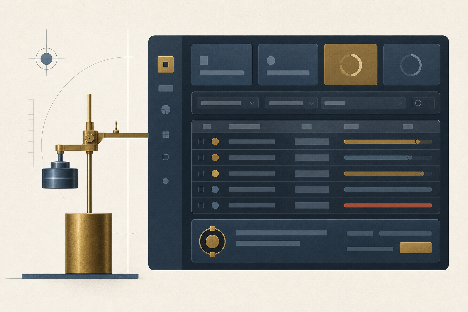 Abstract product-interface illustration for the app approvals page of Fideleo